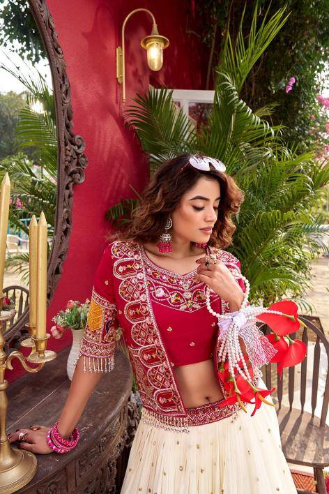 Ram 172 Vichitra Red Party wear lehenga choli in Kolkata